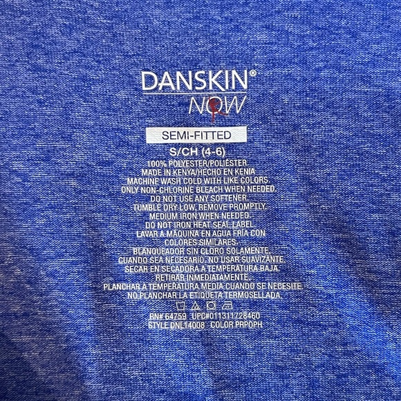 Danskin Now Blue Semi-fitted Activewear Short Sleeve T-Shirt (Size Small) - Picture 4 of 4